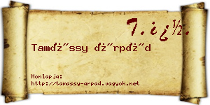 Tamássy Árpád névjegykártya