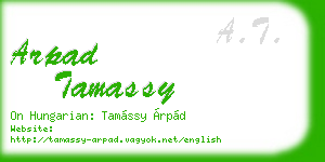 arpad tamassy business card
